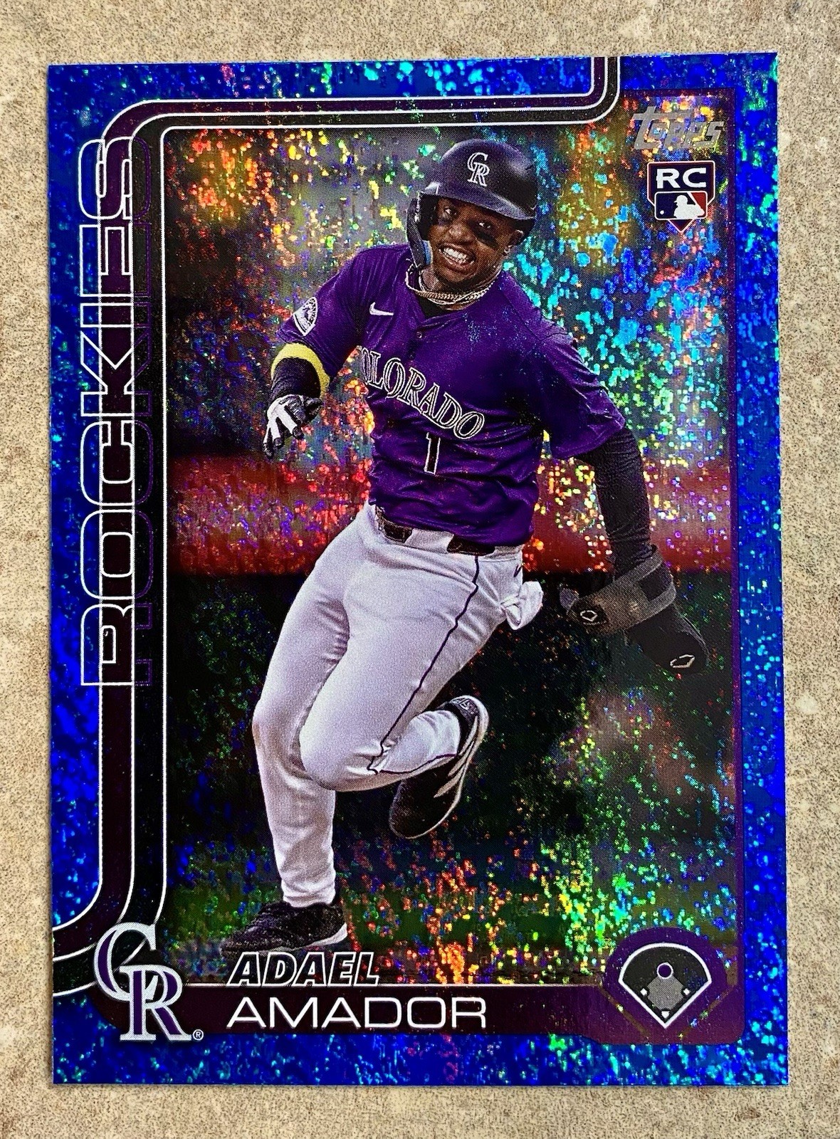 2025 Topps Series 1 Adael Amador Blue Holo Foil RC /150 Colorado Rockies #191