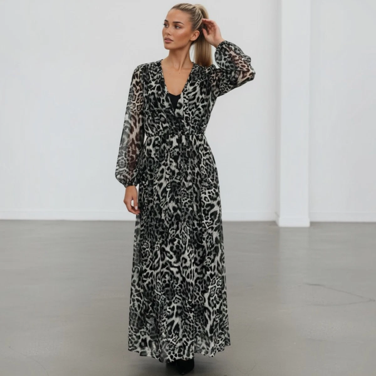 michael kors long sleeve maxi dress Chic Michael Kors Long Sleeve Flowy Maxi Dress