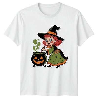 Vintage süße Hexe Damen T-Shirt Retro Halloween Geschenk für Sie
