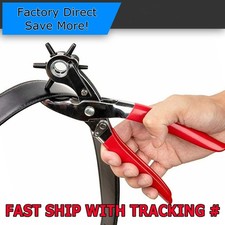6 Sized 9'' Leather Hole Punch Heavy Duty Hand Pliers Belt Holes Puncher Tool