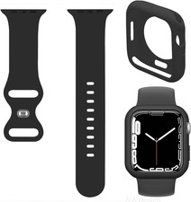 Soft Silicone Band with Bumper Case Compatible with Apple Watch Iwatch 49Mm 46Mm