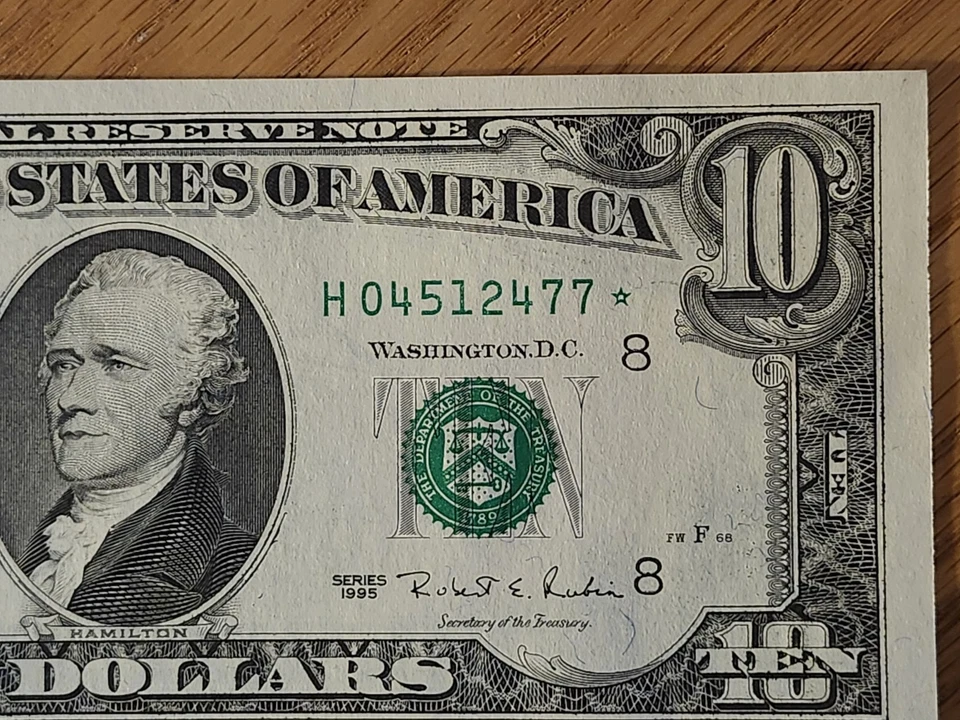 1995 $10 "STAR NOTE" GEM/UNC ST LOUIS #H04512477* 3 OF 3 CONS SERIAL NUMBERS - Image 4 of 4