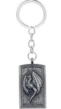 Dragoncrest Greatshield Talisman Metal Pendant Key Chain Ring New Dragons (D)