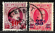HICK GIRL- USED BELGIUM STAMPS   SC#192-93  1927  SURCHARGED KING ALBERT    F925