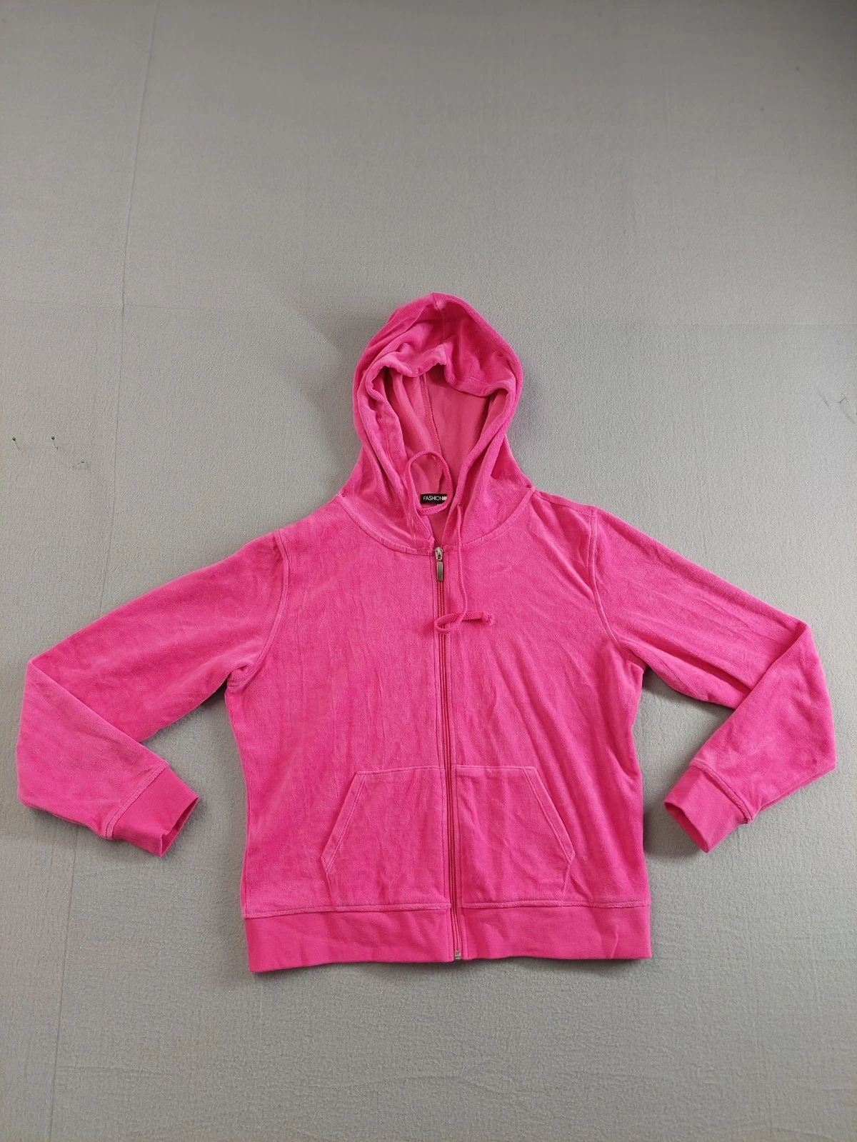 Fashion Nova Women Hoodie L Pink Long Sleeve Stretch Full Zip Casual Warmer