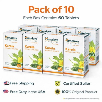 Himalaya Karela 60 Tabs x10   Organic Herbal Glucose Support | Natural Wellness