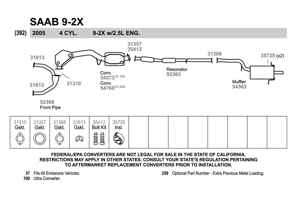 For Subaru Impreza 02-05 Walker 55363 Aluminized Steel Round Resonator Assembly Foto 4 de 4