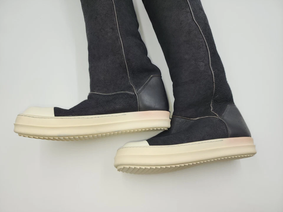 Rick Owens Ramones Women's Leather Socks Sneaker Shoes Italy Size EU 37 US 7 - Image 4 of 4