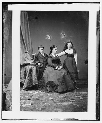 Photo:Mrs. U.S. Grant and daughter (Nellie) and son