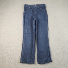 Vtg 70s Wrangler Jean Size 28x25 Boot Student No Fault USA Rainbow Tag Hemmed 