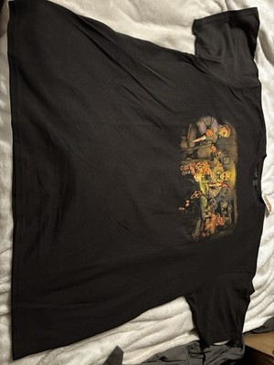 Slashers Playing Poker By Get Down Art Horror Black T-Shirt Men s Size 2XL 