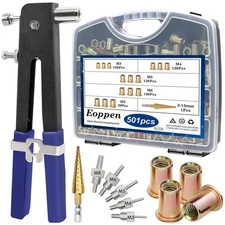 Rivet Nut Tool Kit, 500Pcs Metric Rivet nut Assortment Kit M3, M4, M5, M6, M8...