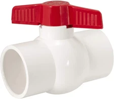 Eastman 2 Inch Slip Schedule 40 PVC Quarter Turn Ball Valve, Brass Plumbing Fit