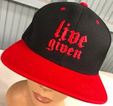 Live Given Olde English Red Black Snapback Baseball Hat Cap 