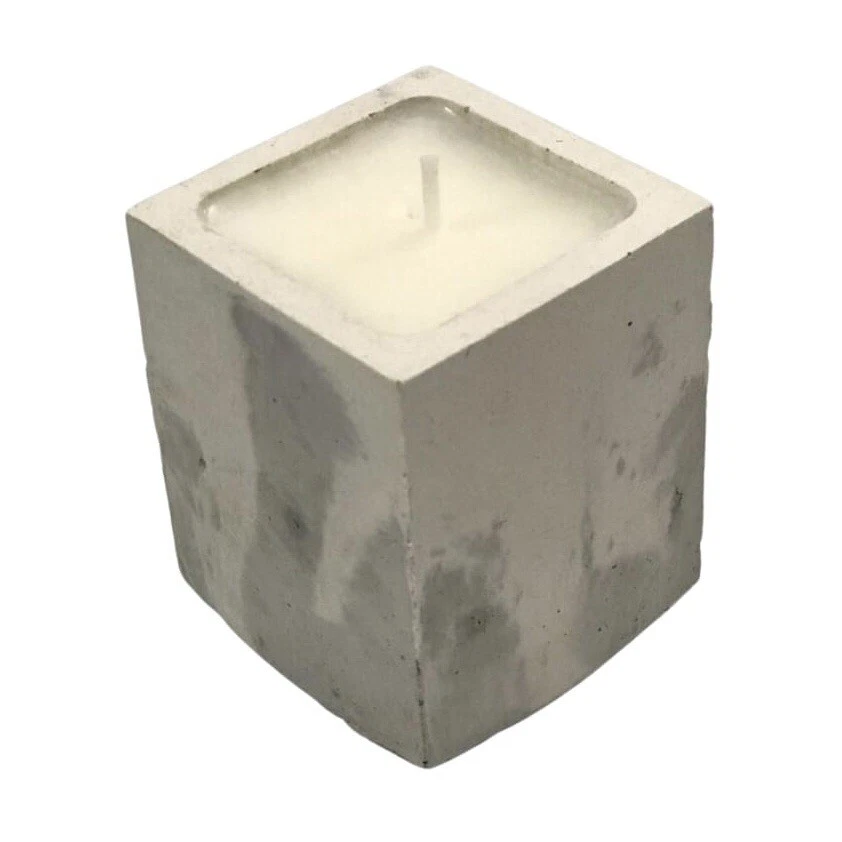 3 Pcs Gift Set Marble Square Highly Scented Wax Candles Handmade White Grey UK - Image 3 of 4
