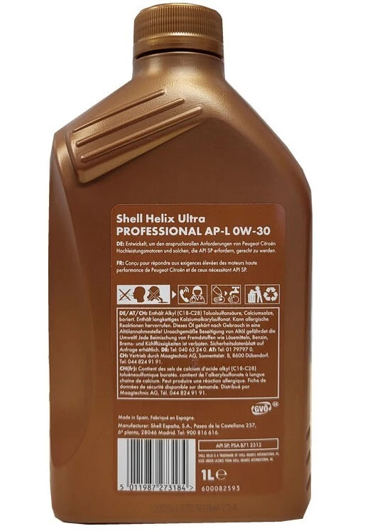 Shell Helix Ultra Professional AP-L 0W-30 6 Liter  Peugeot Citroen C2 Motoröl - Bild 3 von 4