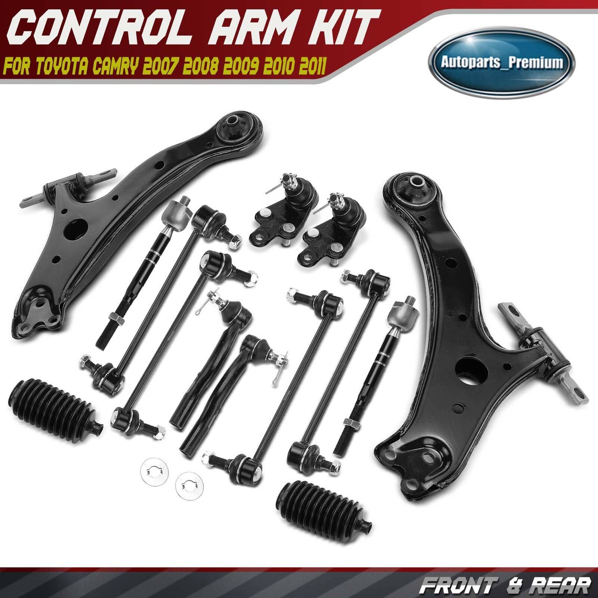 【camry】3点セット 14x Front & Rear Control Arm w/ Ball Joint Tie Rod for Toyota