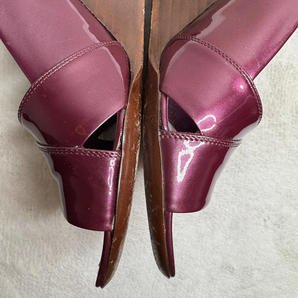 Sandalias de cuña Louis Vuitton con cordones ciruela púrpura charol talla 35 Foto 4 de 4