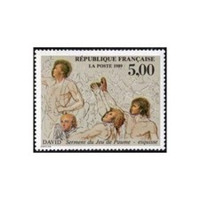 Timbre France 2591 Neuf** - Le serment du jeu de paume - David - 1989