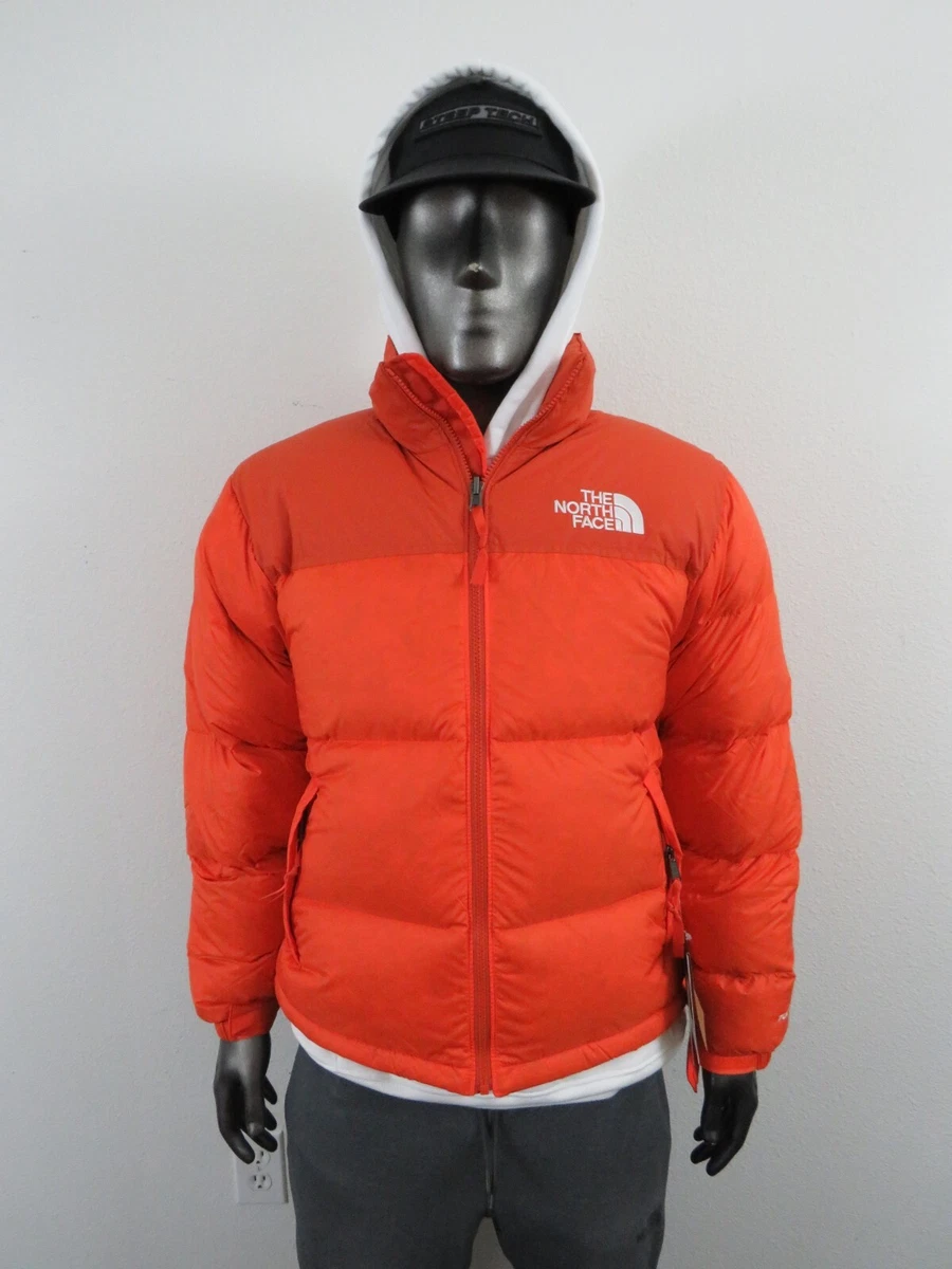 North face puffer sales jacket red