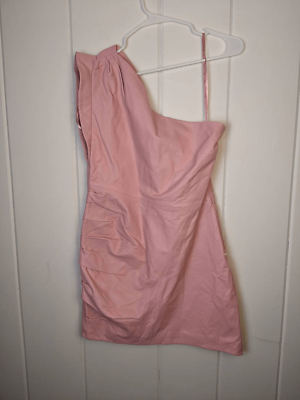 Lamarque x Revolve Corey Leather One shoulder dress size Large
