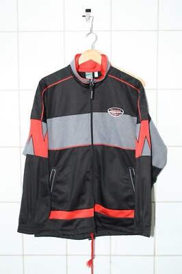 Black Grey Diadora Jacket With Red Accents Vintage Football Collection In L