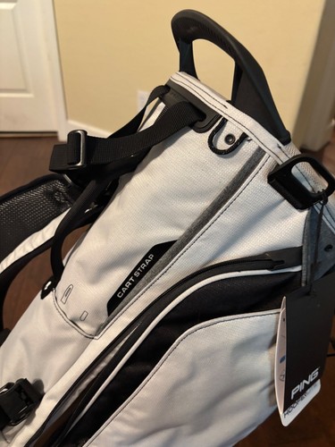 Ping 2023 Hoofer Lite Heather Gray/Platinum Golf Stand Bag w/ Raincover - NEW - Picture 3 of 7