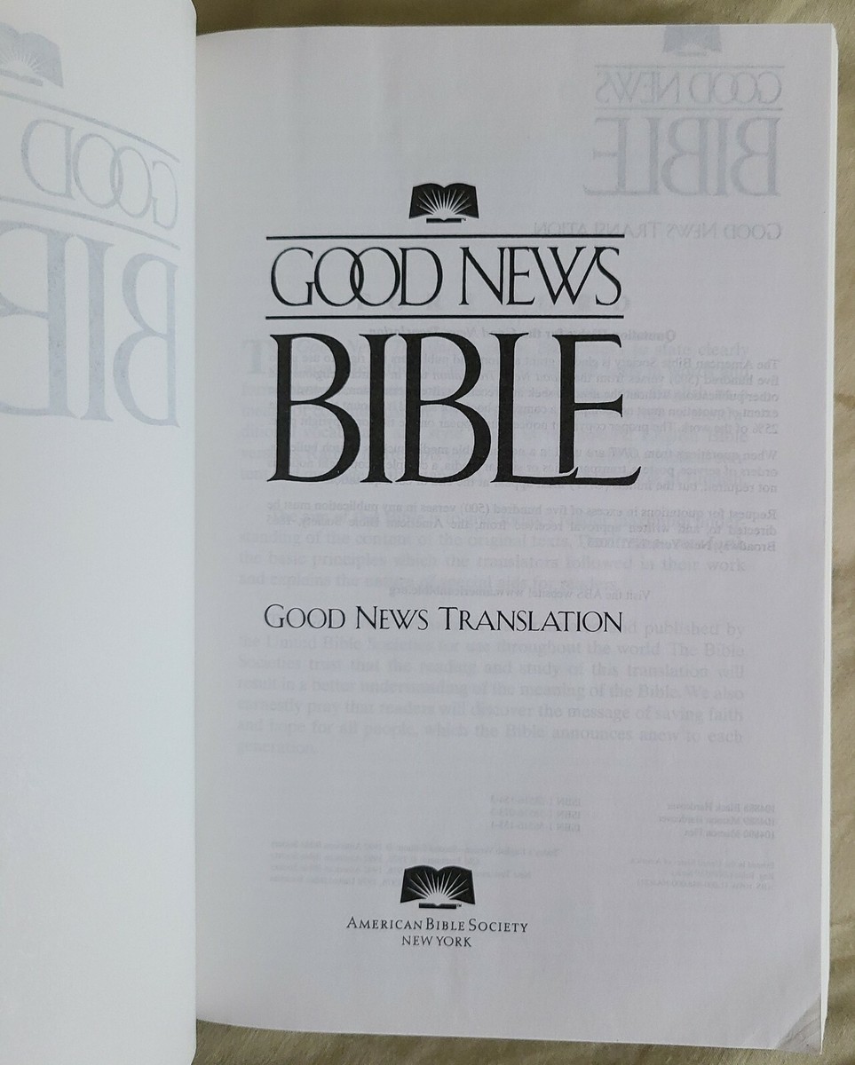 GOOD NEWS BIBLE - Good News Translation - 1992 | eBay