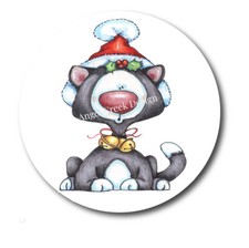 Prim Country Holiday Cat Christmas Favors Scrapbook Stickers Envelope Seals
