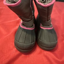 Athletech Rue Star Scribble Boots Youth Girl Size 5 Pink Black Snow Winter 11845