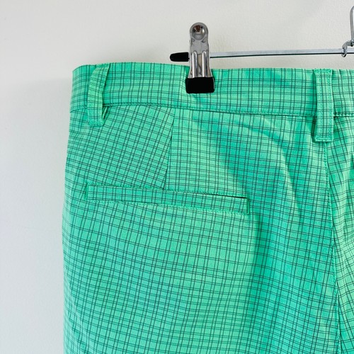 Adidas Golf Pants Mint Green Grey Check Plaid M Bermuda Cargo Shorts - Picture 11 of 15