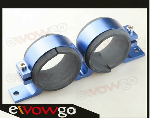 Dual Bosch 044 Fuel Pump Twin Bracket Billet Aluminum Assembly Kit Blue - Picture 11 of 11