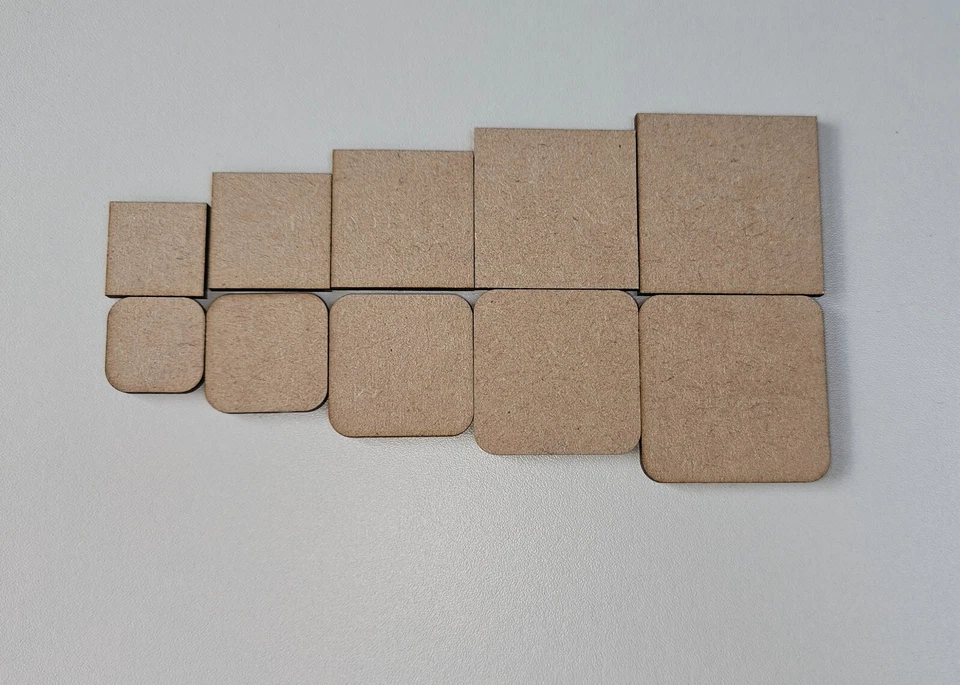 3mm MDF Square Crafting Art Shapes Bases | 2-10cm (20-100mm) | Square or rounded - Image 3 of 4