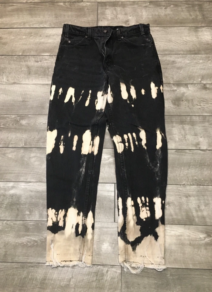 Jeans De Colección Levis 550 Naranja Etiqueta Talla 33 X 32 Denim Ácido Blanqueador Grunge Punk Para Hombres Foto 2 de 4