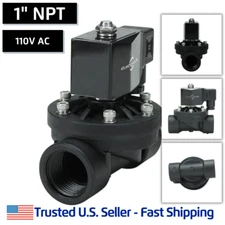 1" NPT 110V AC Plastic Zero Differential Electric Solenoid Valve Water Gas Air