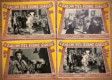 I FALCHI DEL FIUME GIALLO - 4 Lobby Card Fotobuste Originali - R.Scott - 1945