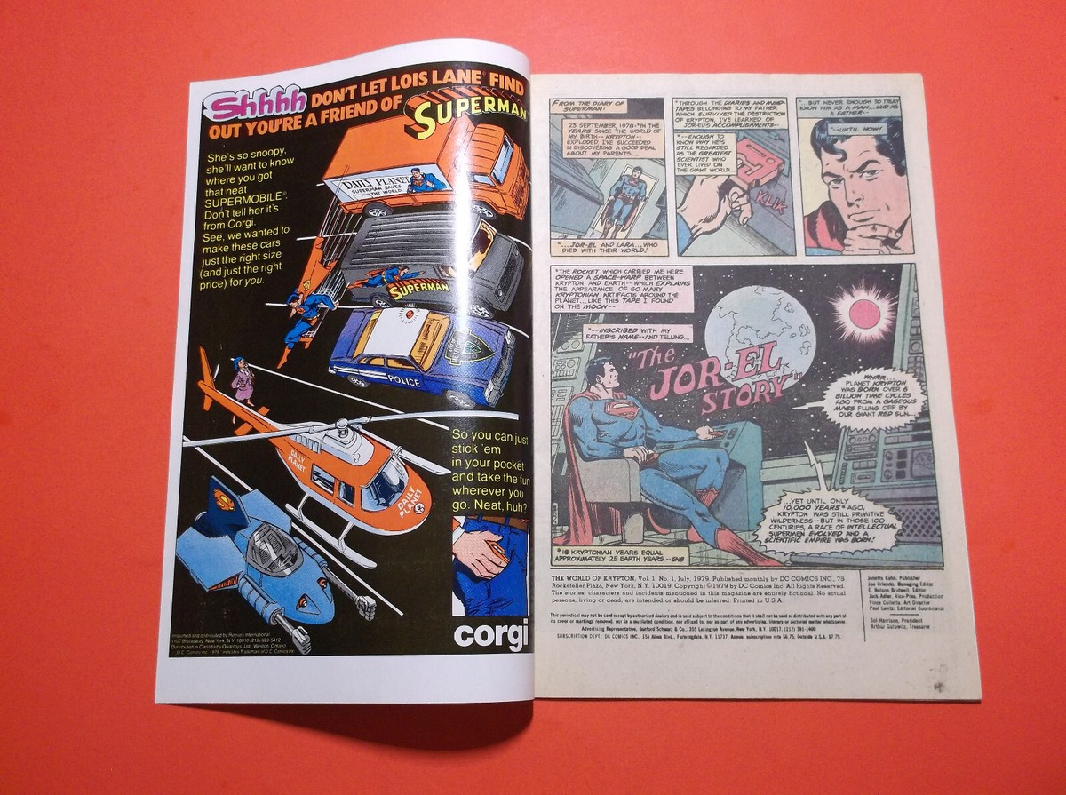 WORLD OF KRYPTON # 1 - VF+ 8.5 - 1st COMIC BOOK MINI-SERIES - 1979