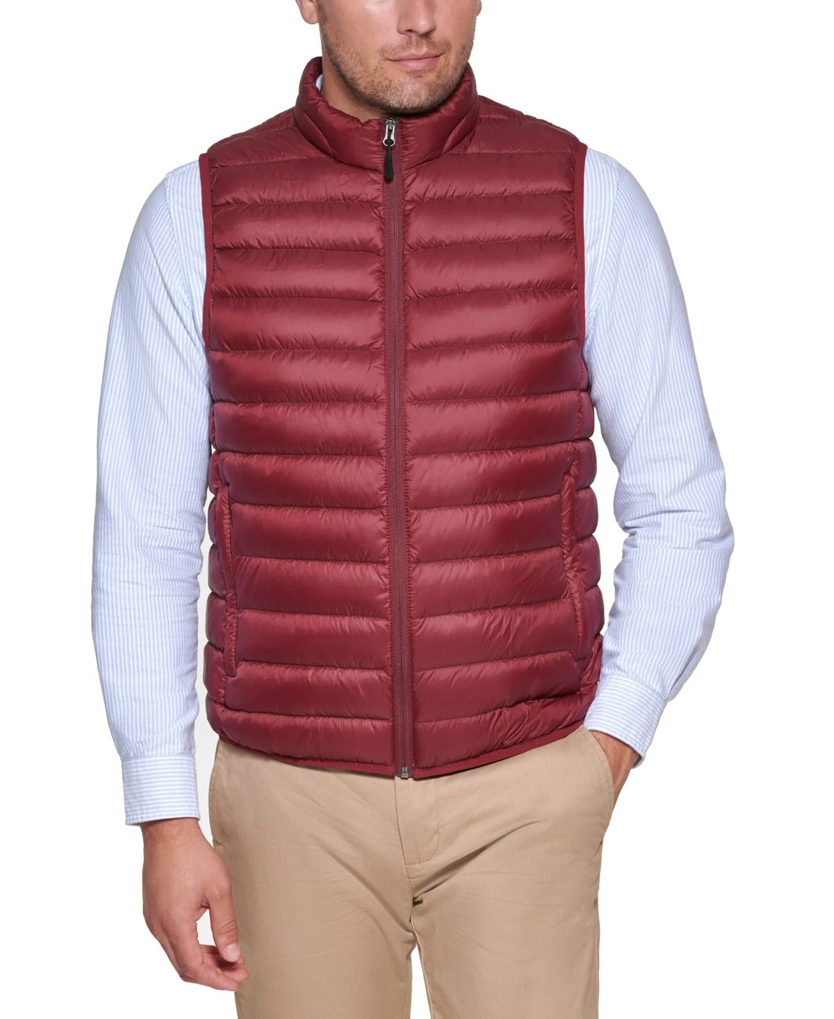 Club Room Men's Quilted Packable Puffer Vest, Port, XLarge