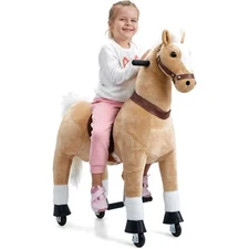 Lil’ Jumbl Ride on Horse, Kids Ride on Toy with Sounds & Wheels (Off-White)