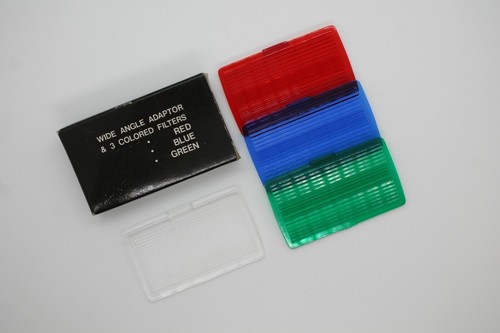 Adaptador Gran Angular y 3 Filtros Colores Rojo Verde Azul Flashgun Fotografía Retro - Imagen 8 de 8