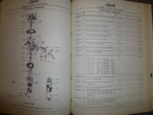 1952 to 1955 Lincoln Chassis Parts Catalogue - Picture 6 of 8