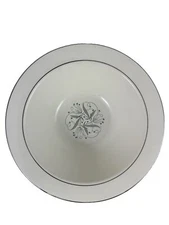 Homer Laughlin Celeste Vegetable Serving Bowl 9" Blue Buds Platinum Grey Leaves