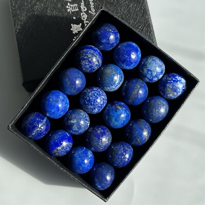 Top 20x Wholesale Natural Lapis Lazuli jasper ball quartz crystal Sphere15mm+box