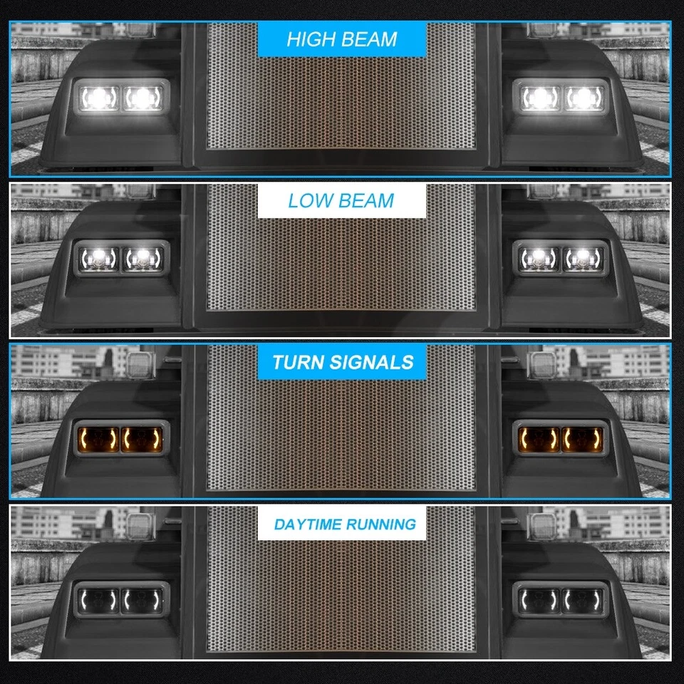 4pcs 4x6" inch LED Headlights Hi/Lo Beam 240W Fit for AMC Eagle Concord Spirit - Image 2 of 4