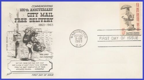 USA5 #1238 u/un primer día cubierta Fleetwood la entrega de correo ciudad