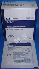 COVIDIEN KENDALL TELFA Adhesive Island Dressing Pads Sterile 4"x4" 25 Non-Stick 