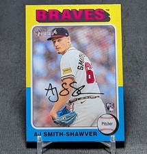 AJ Smith-Shawver Rookie RC 2024 Topps Heritage Card #114 Atlanta Braves. rookie card picture