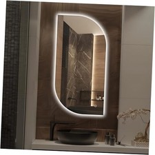 LED Bathroom Mirror with Lights, 40x20 Inch Leaf LED Backlit Mirror 40"x20"