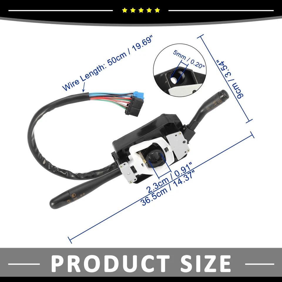 Interruptor de señal de giro negro apto para GMC W5500 Forward 1997 2006 8973640740 1/lote Foto 3 de 4