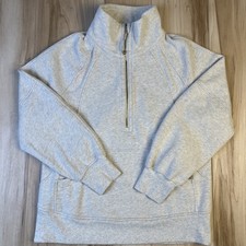 Lululemon Scuba Women s XS S Heather Gray Oversized Funnel Neck Half 1/2 Zip EUC